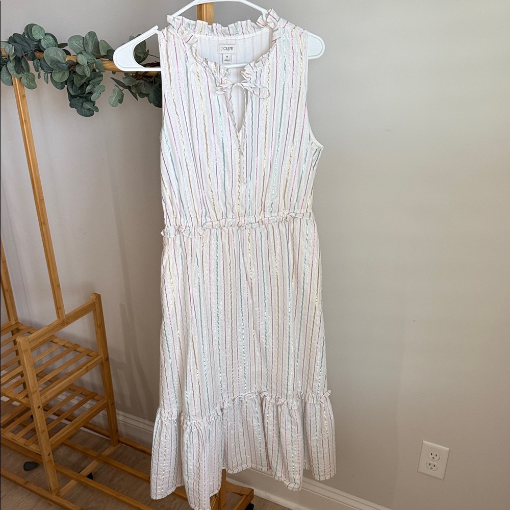 J.Crew Shimmery Striped Maxi Dress